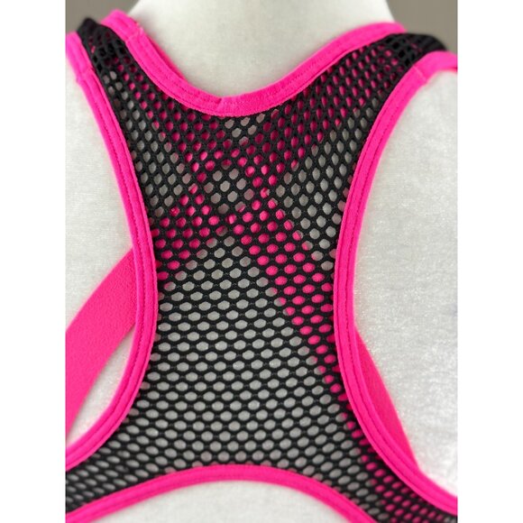 NEW Victorias Secret VSX Sport Racerback Sports Bra Pink Black High Impact 34D - Picture 12 of 13